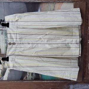 MERONA Size 10 Yellow, Blue, and White Striped Skirt. 100% Cotton Pleated